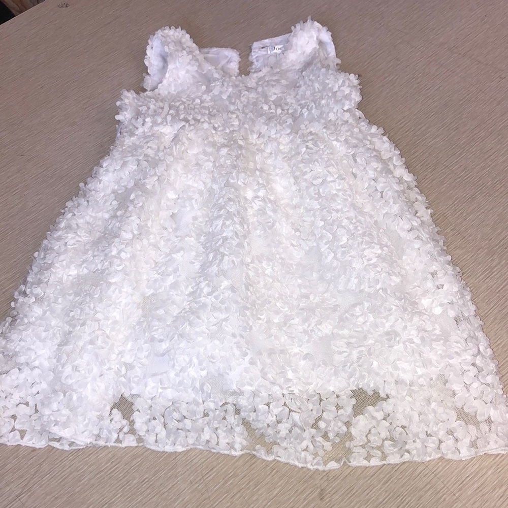 Joe Ella white flowery lace toddle party dress